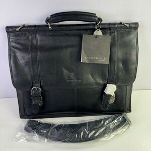 Kenneth Cole Leather “ Make it Brief “ Laptop Computer Case NWT